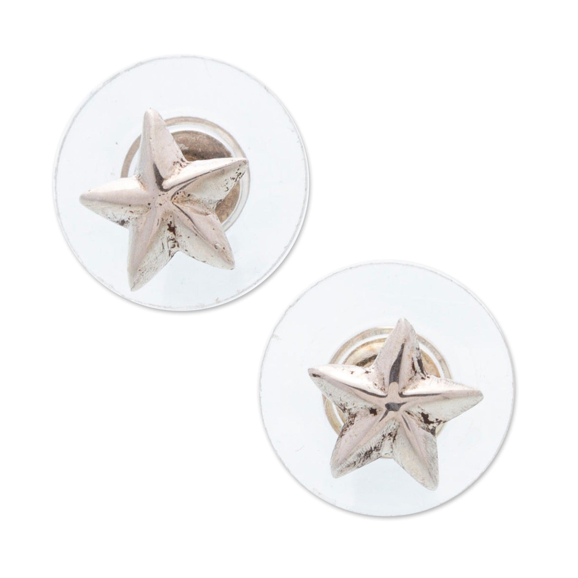 High-Polished Star-Shaped Sterling Silver Stud Earrings - Immortal Icon