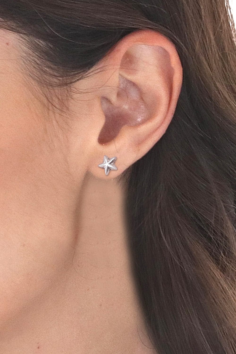 High-Polished Star-Shaped Sterling Silver Stud Earrings - Immortal Icon