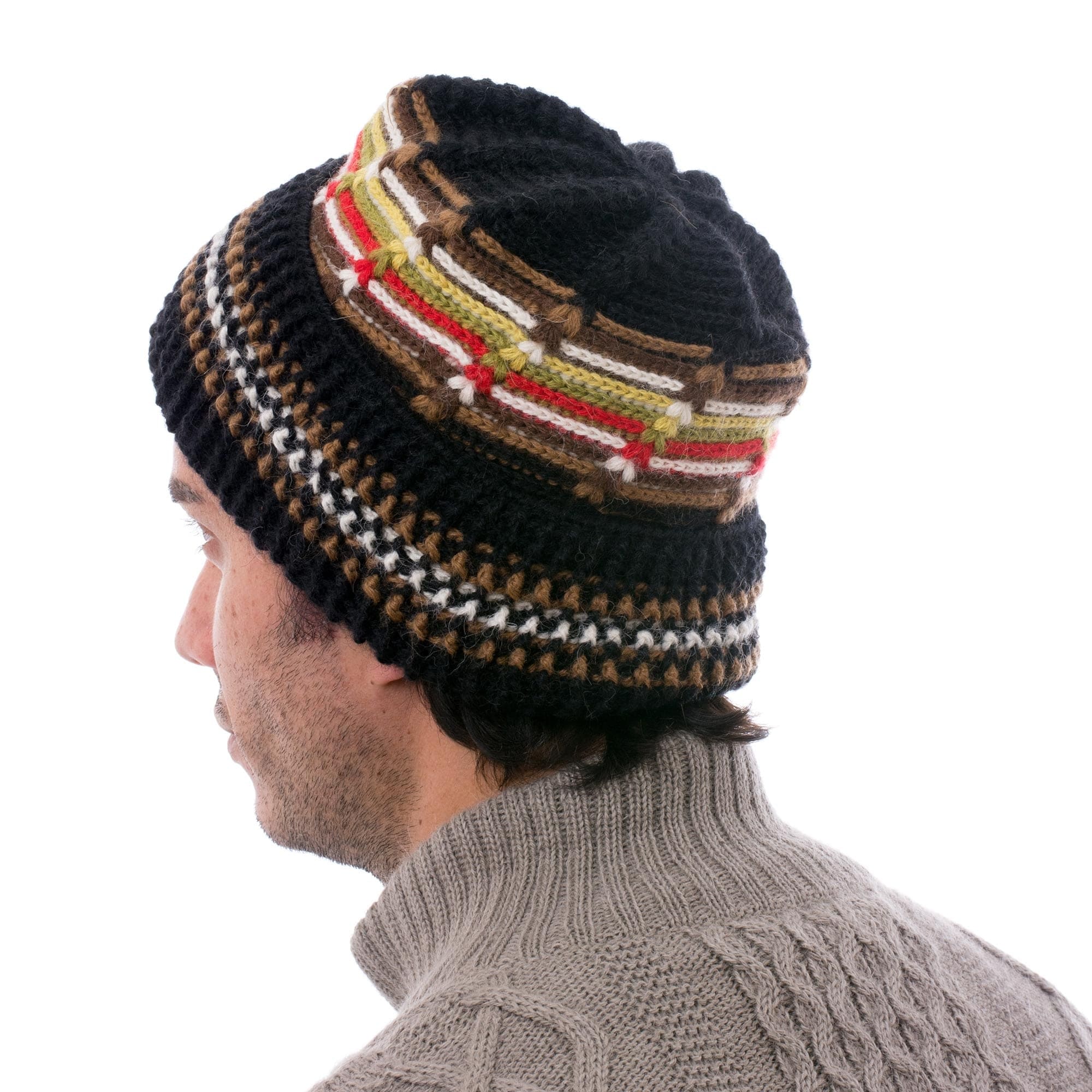 100% Alpaca Crocheted Hat - Night Beacon
